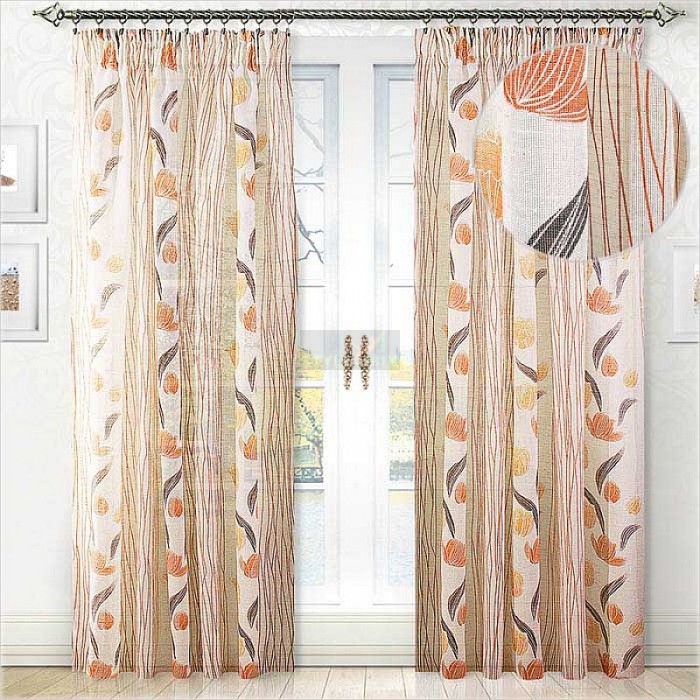 Комплект штор на ленте Айвори оранжевый