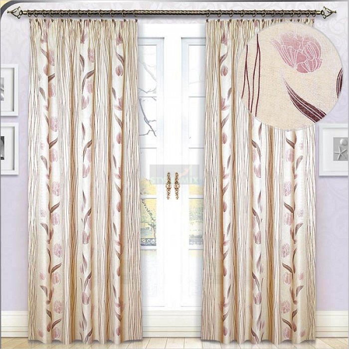 Комплект штор на ленте Айвори сирень