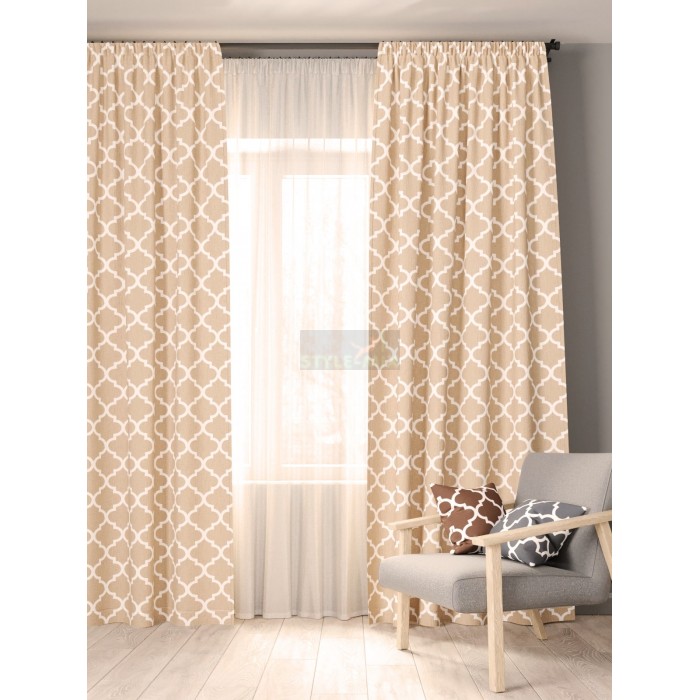 Комплект штор на ленте Богдан бежевый