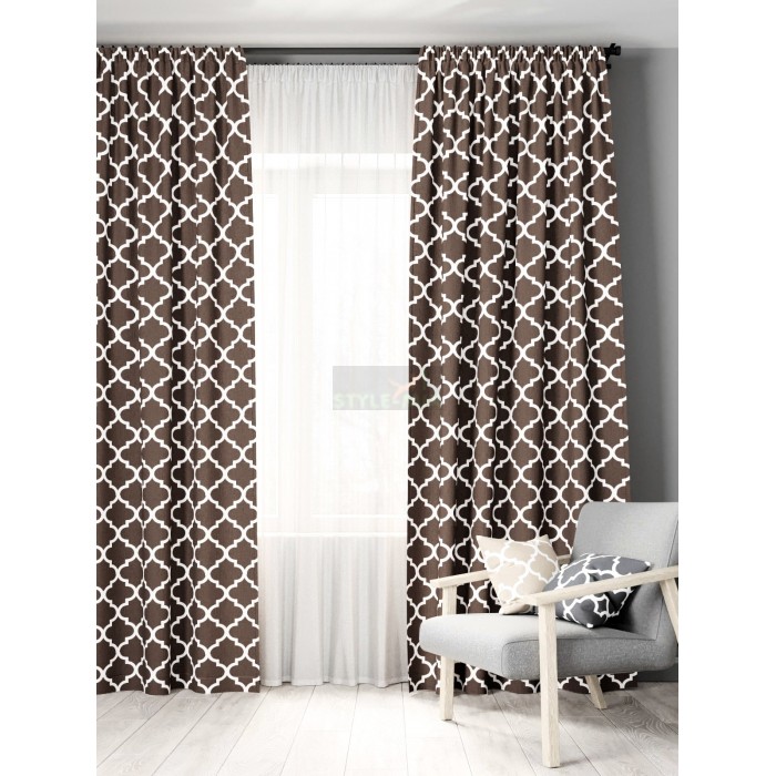 Комплект штор на ленте Богдан коричневый