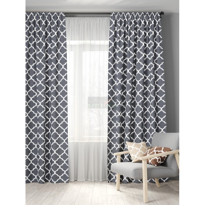 Комплект штор на ленте Богдан серый