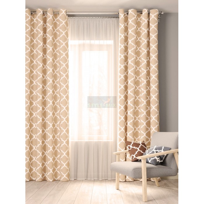 Комплект штор на люверсах Богдан бежевый