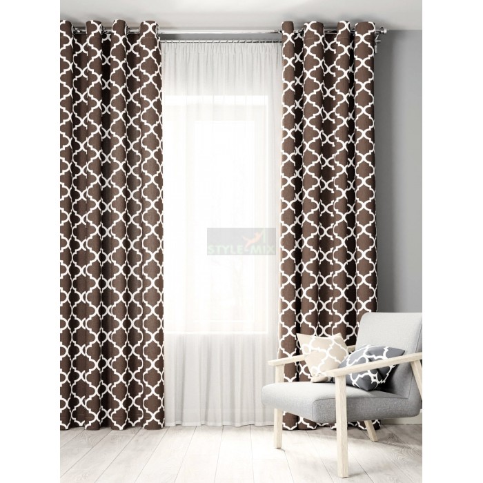 Комплект штор на люверсах Богдан коричневый