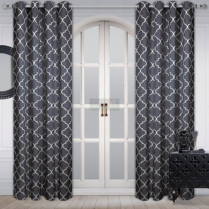 Комплект штор на люверсах Богдан серый