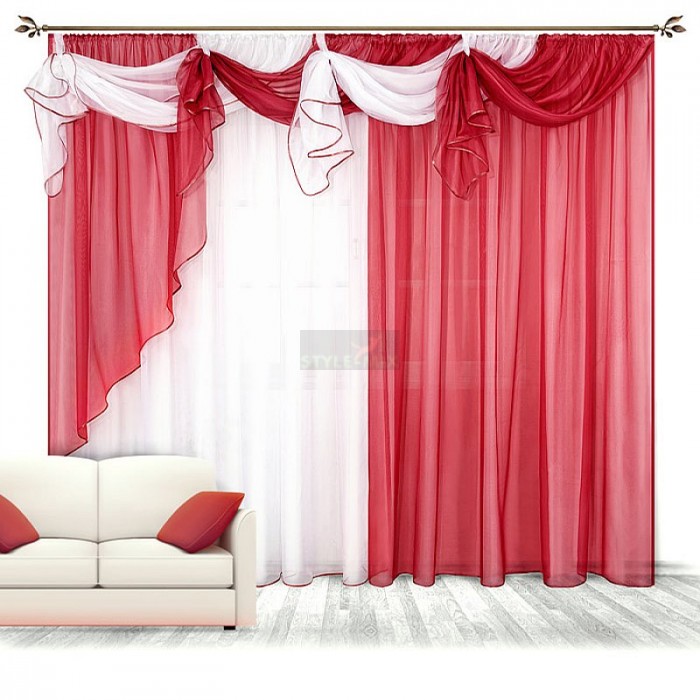 Комплект штор на ленте Бриз бордо