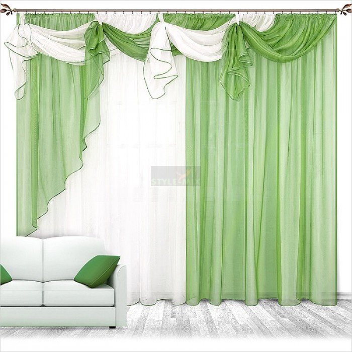 Комплект штор на ленте Бриз олива