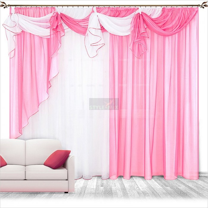 Комплект штор на ленте Бриз розовый