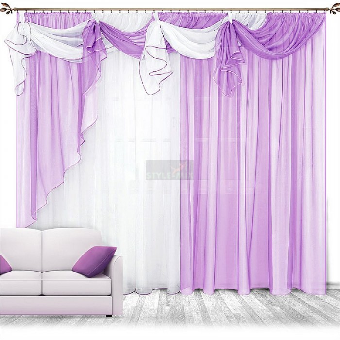 Комплект штор на ленте Бриз сирень