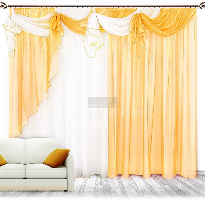 Комплект штор на ленте Бриз золото