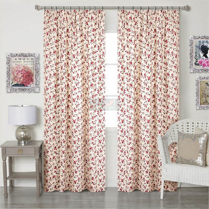 Комплект штор на ленте Доминика красный