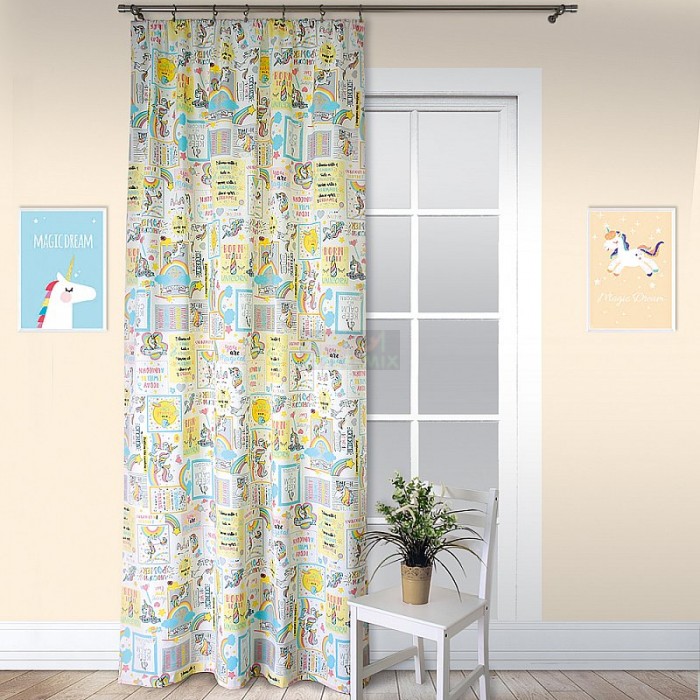 Штора на ленте Единорог