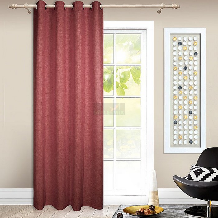 Штора на люверсах Фальсо бордо