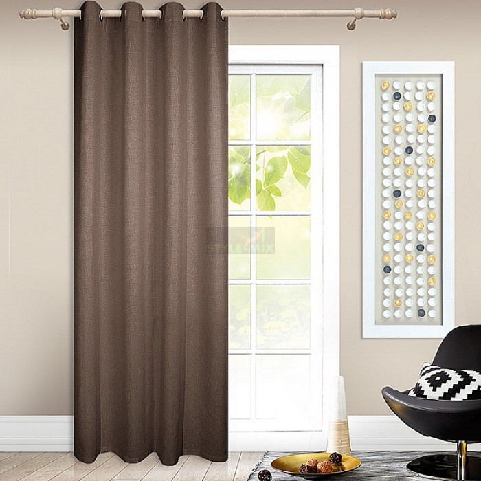 Штора на люверсах Фальсо коричневый