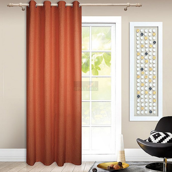 Штора на люверсах Фальсо оранжевый