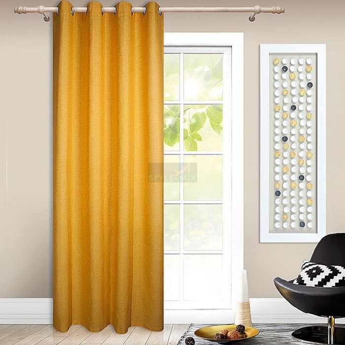 Штора на люверсах Фальсо желтый
