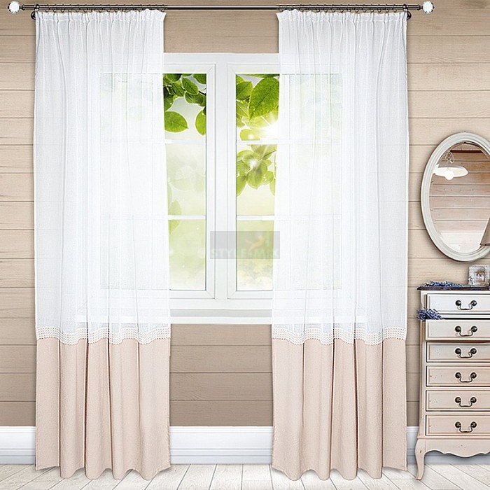 Комплект штор на ленте Гарсия бежевый