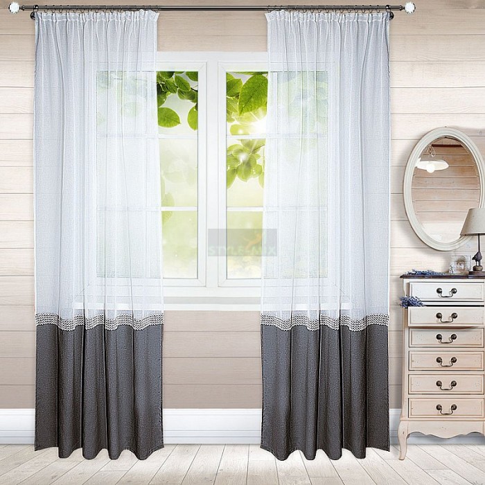 Комплект штор на ленте Гарсия серый