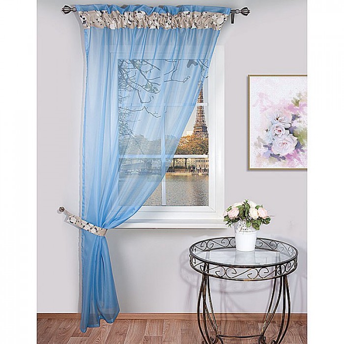 Тюль на ленте Ирма-250 голубой