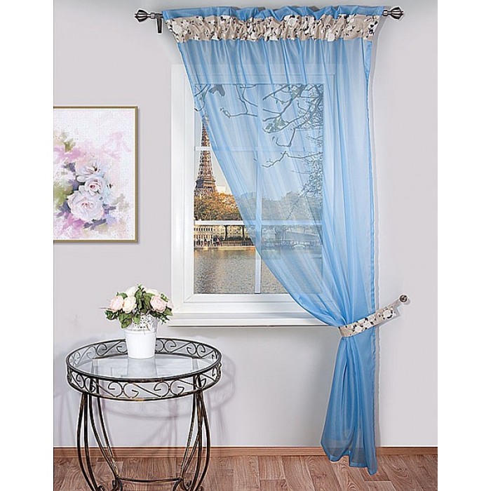 Тюль на ленте Ирма-270 голубой