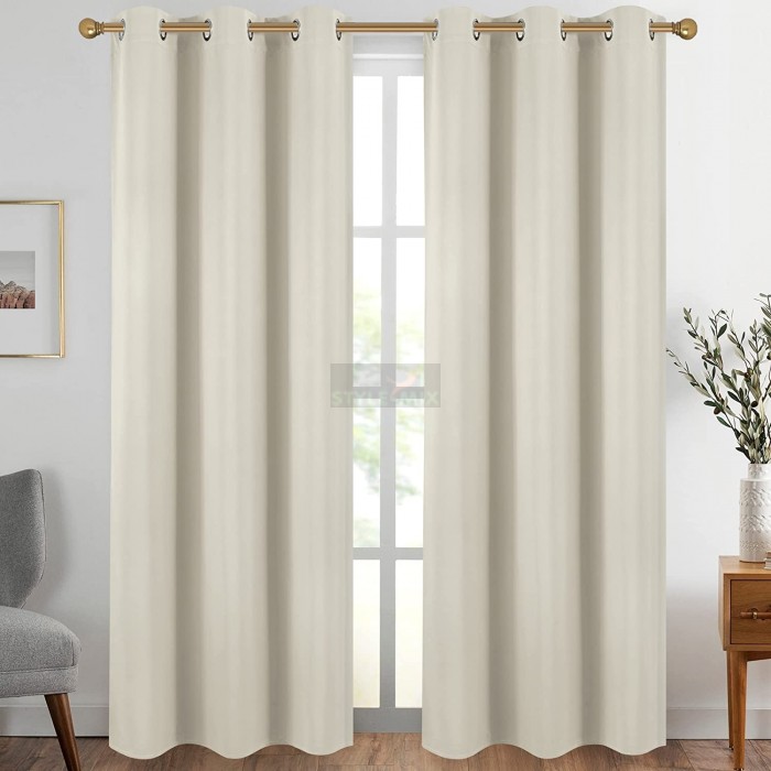Комплект штор на люверсах Канвас бежевый