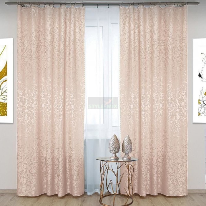 Комплект штор Классик-1 с тюлем кремовый