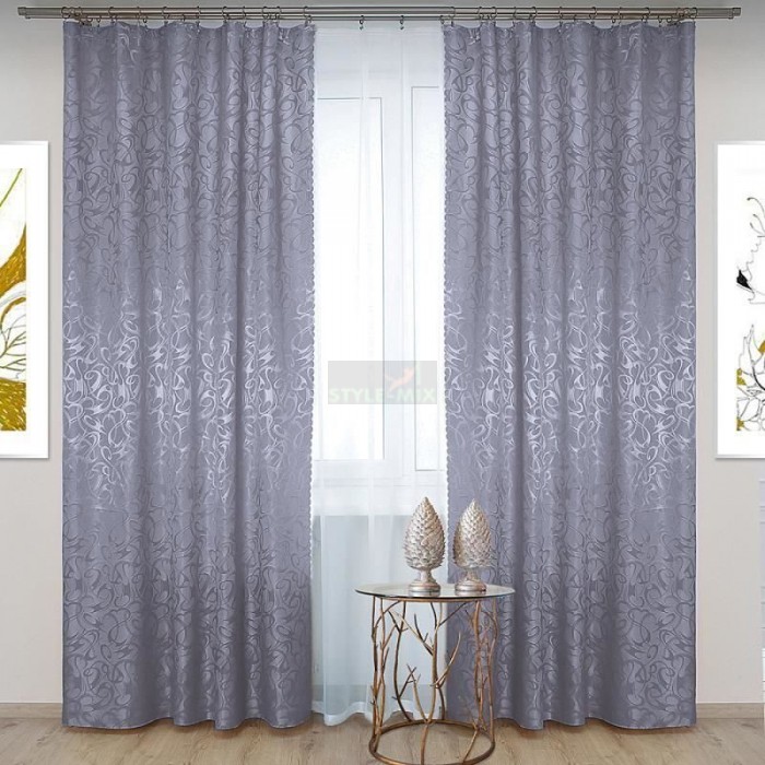 Комплект штор Классик-1 с тюлем серый