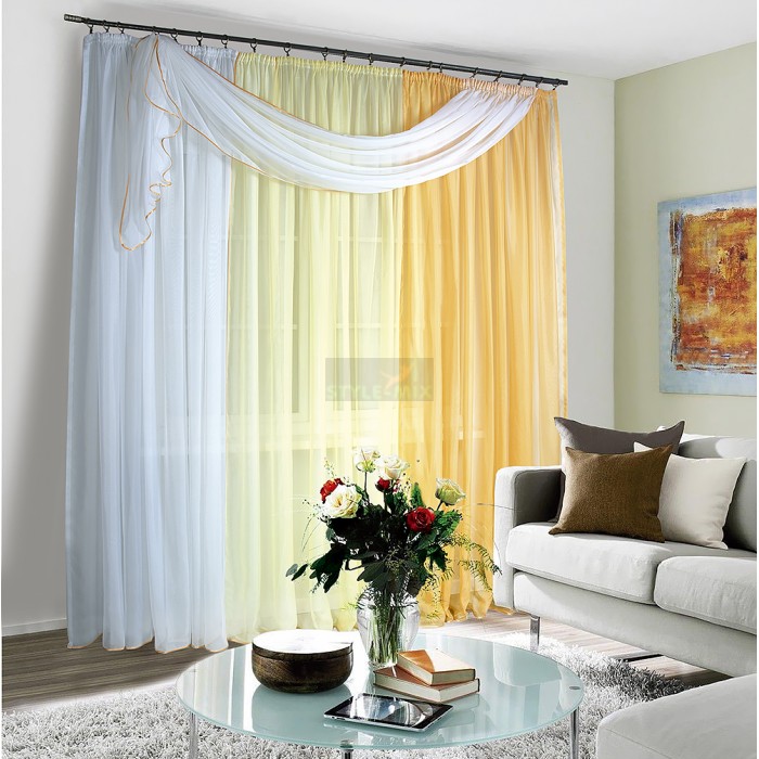 Штора-тюль на ленте Корнелия золото-лимон