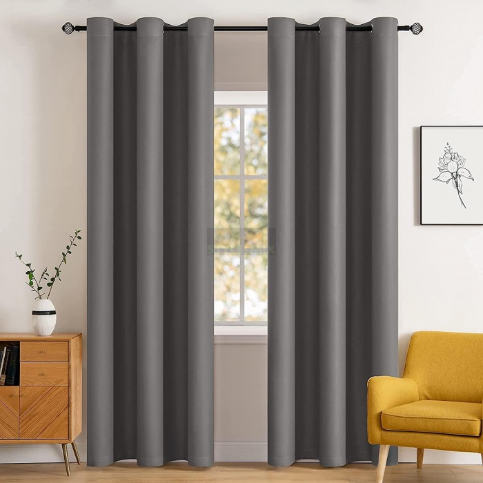 Комплект штор на люверсах Латте графит