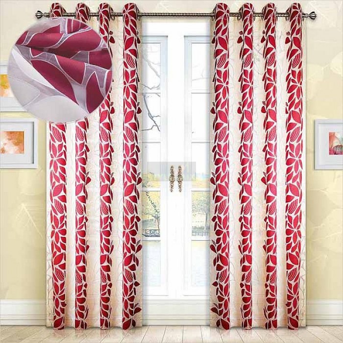 Комплект штор на люверсах Лаура малиновый