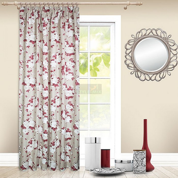 Штора на ленте Ловер бордо