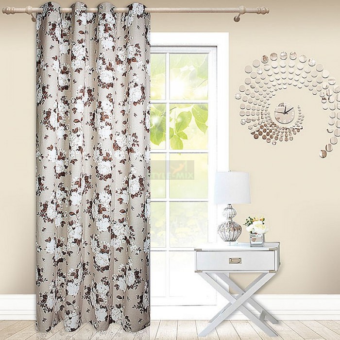 Штора на люверсах Ловер коричневый