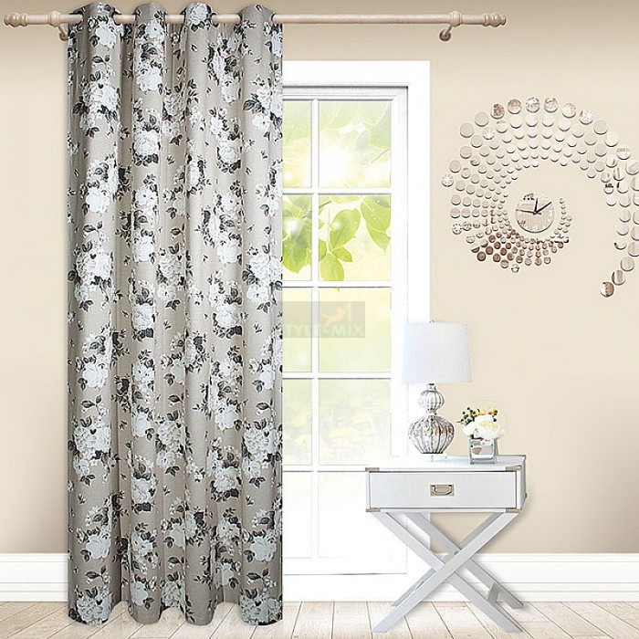 Штора на люверсах Ловер серый