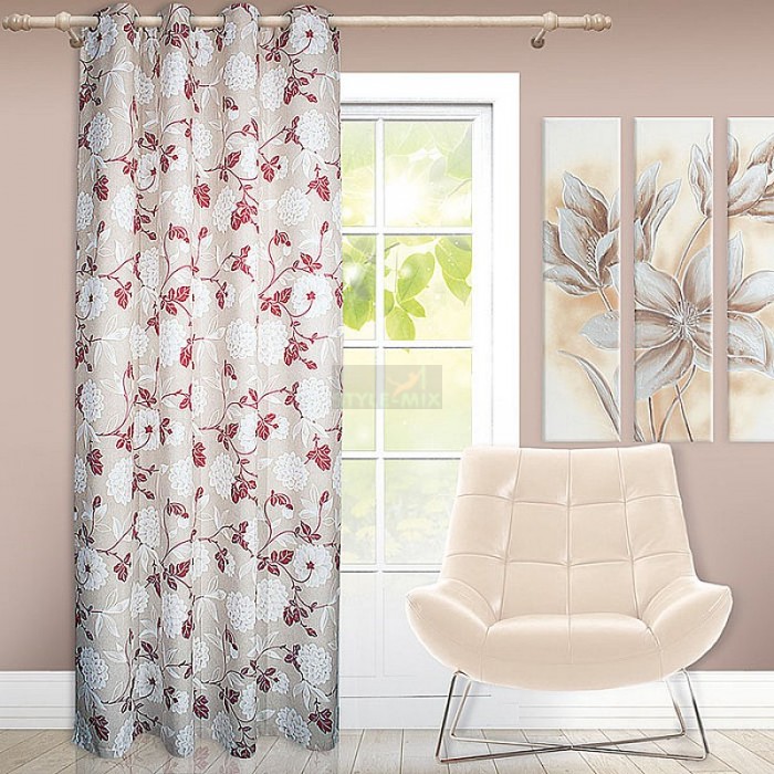 Штора на люверсах Мелиса бордо