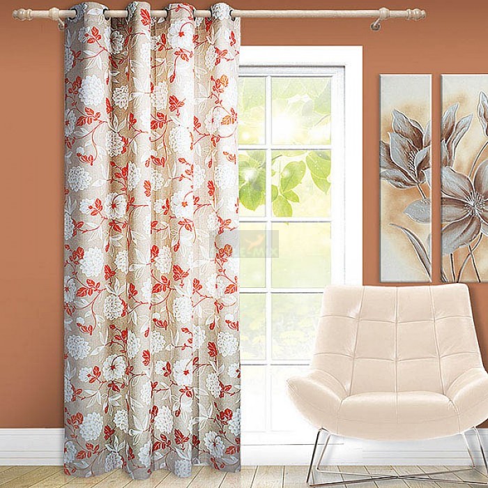 Штора на люверсах Мелиса оранжевый