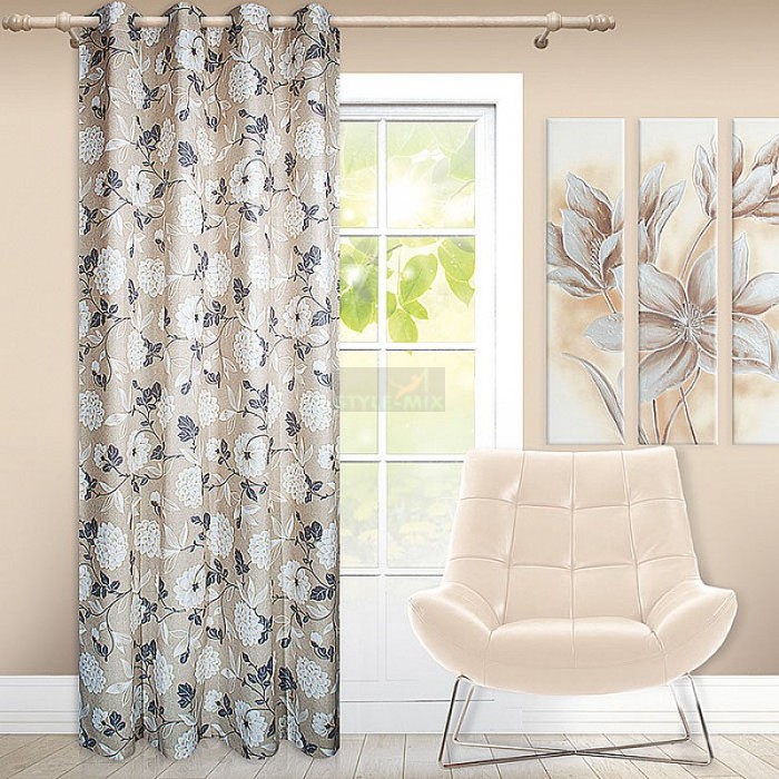 Штора на люверсах Мелиса серый