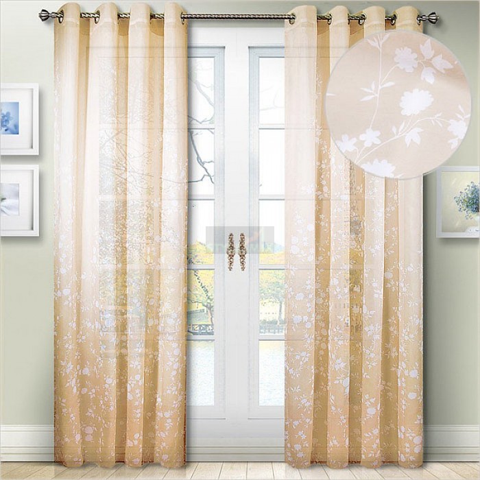 Комплект штор на люверсах Модлен бежево-белый