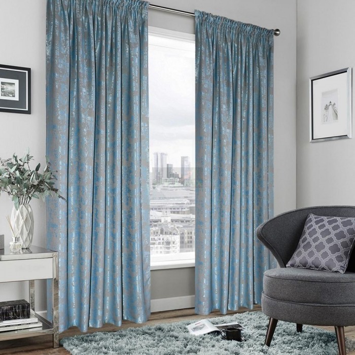 Комплект штор на ленте Мрамор бирюза