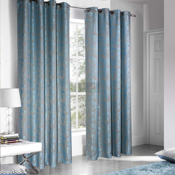 Комплект штор на люверсах Мрамор бирюза