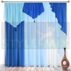 Комплект штор на ленте Натали синий-голубой