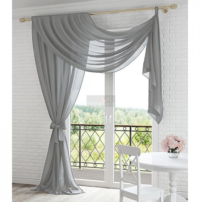 Штора на кулиске Пэрри серый