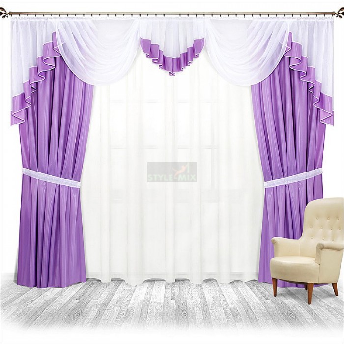 Комплект штор на ленте Рио сирень