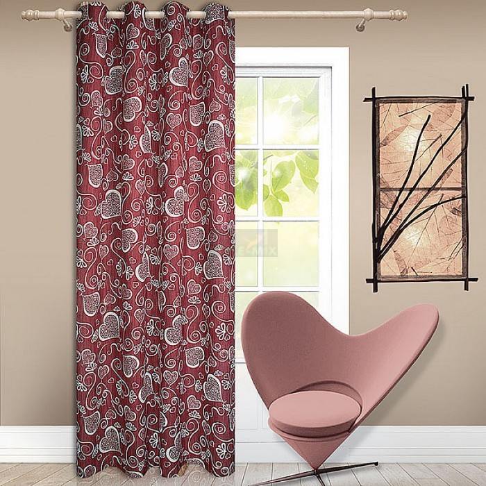 Штора на люверсах Амур негатив бордо