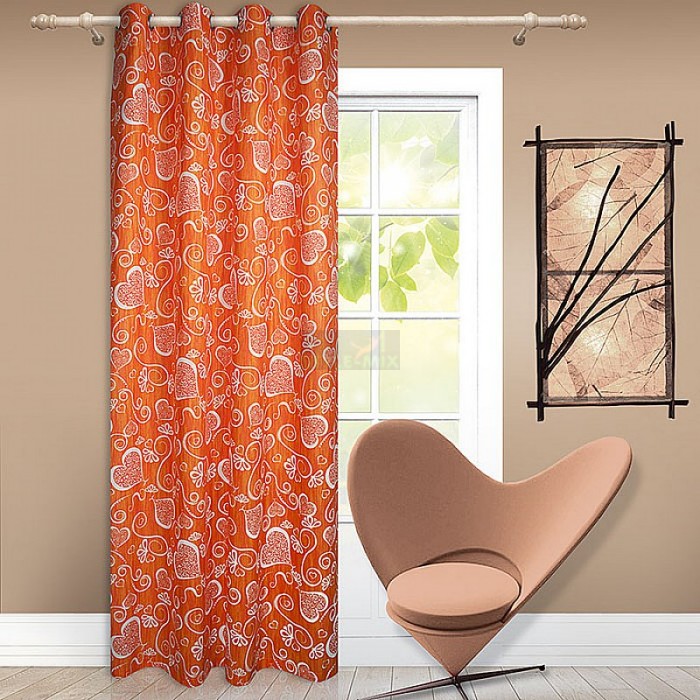 Штора на люверсах Амур негатив оранжевый