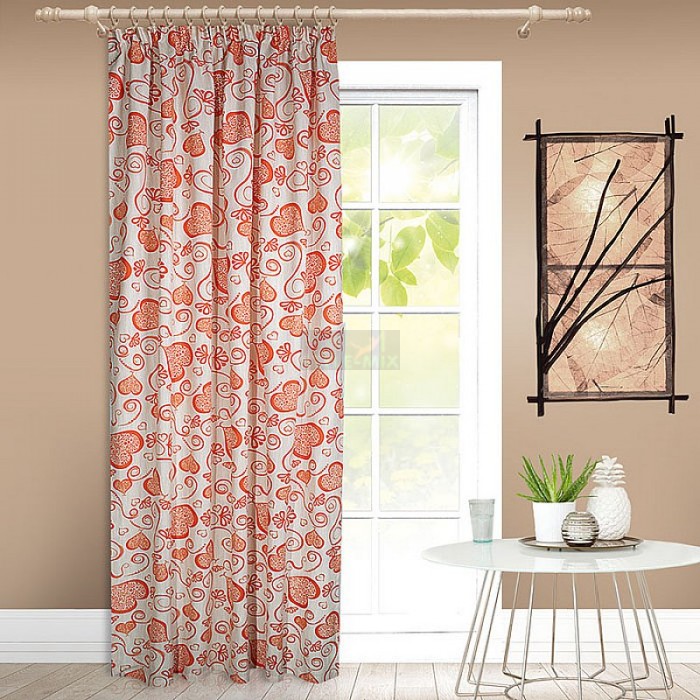 Штора на ленте Амур позитив оранжевый