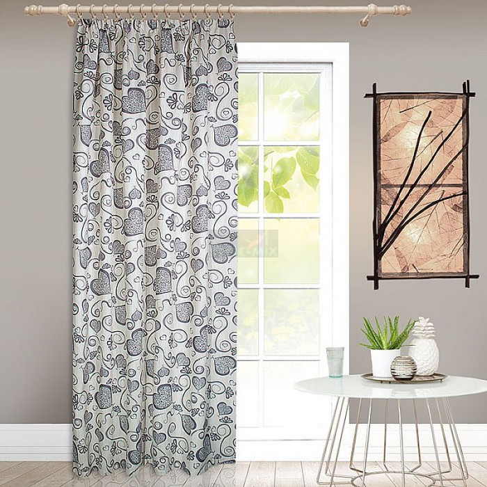 Штора на ленте Амур позитив серый