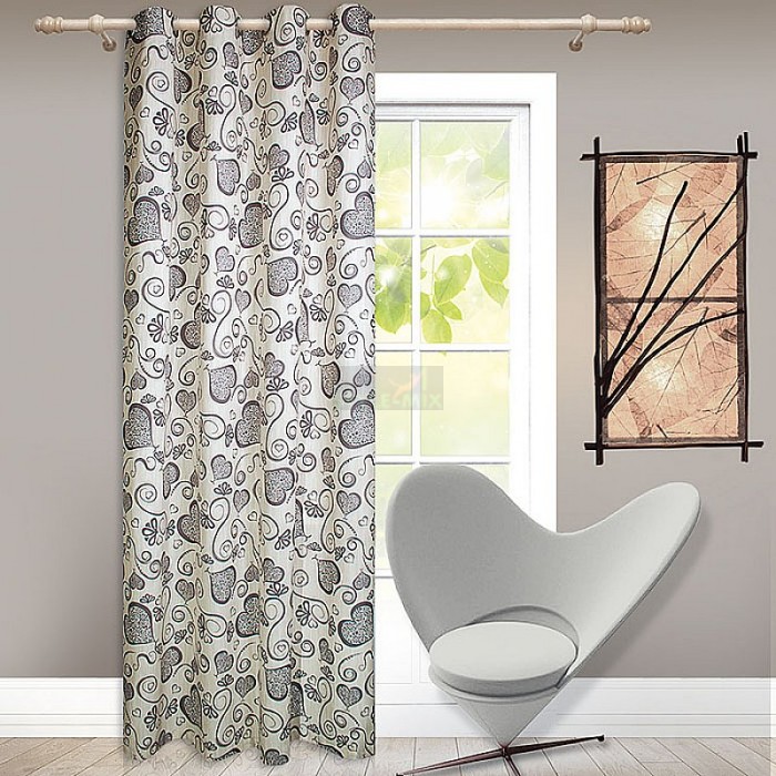 Штора на люверсах Амур позитив серый