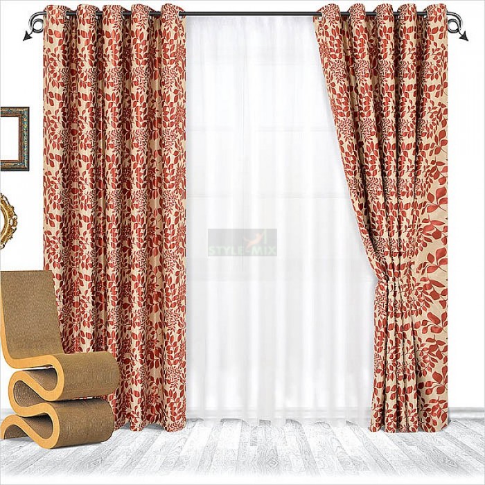 Комплект штор на люверсах Сиеста терракот