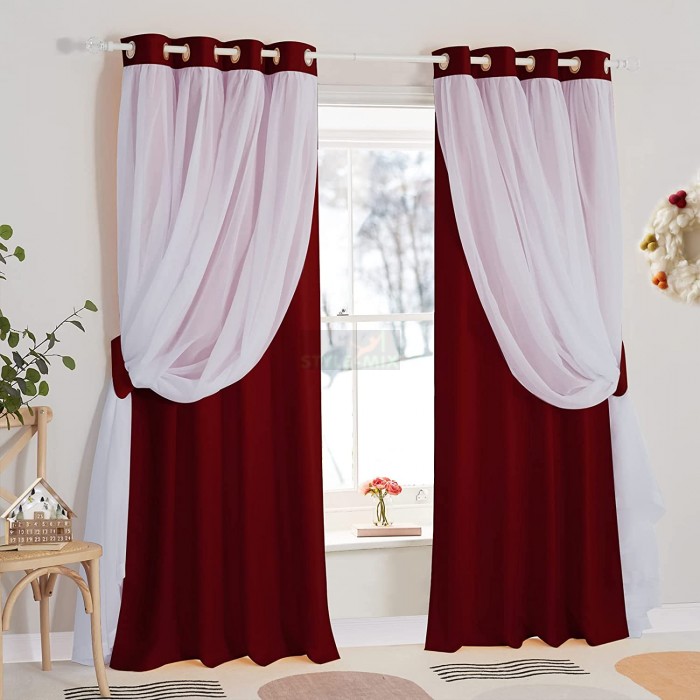 Комплект штор на люверсах Стелла бордо