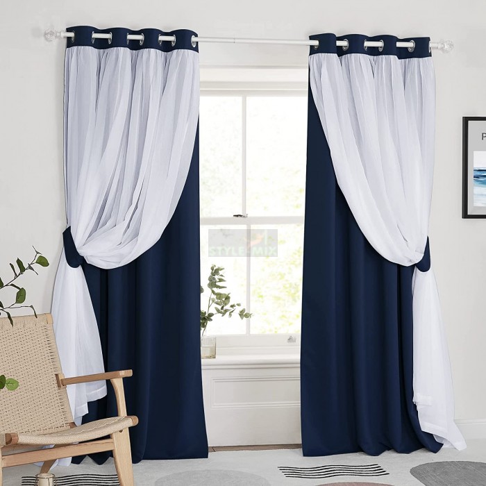 Комплект штор на люверсах Стелла синий