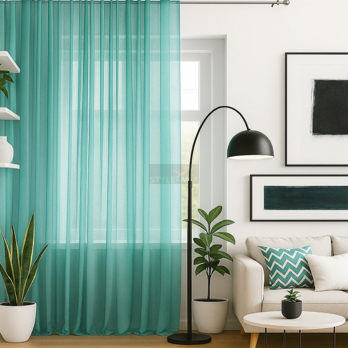 Тюль на ленте Престиж - 3 бирюза